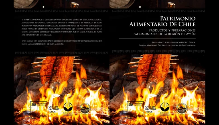 Portada del libro de cocina gratuito: Patrimonio Alimentario de Chile, productos y preparaciones patrimoniales de la Región de Aysén
