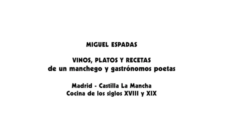 Portada del libro de cocina gratuito: Vinos, platos y recetas de un manchego y gastronómos poetas
