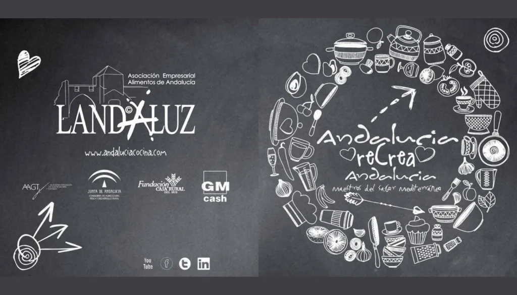 Portada del libro de cocina gratuito: Andalucía recrea Andalucía