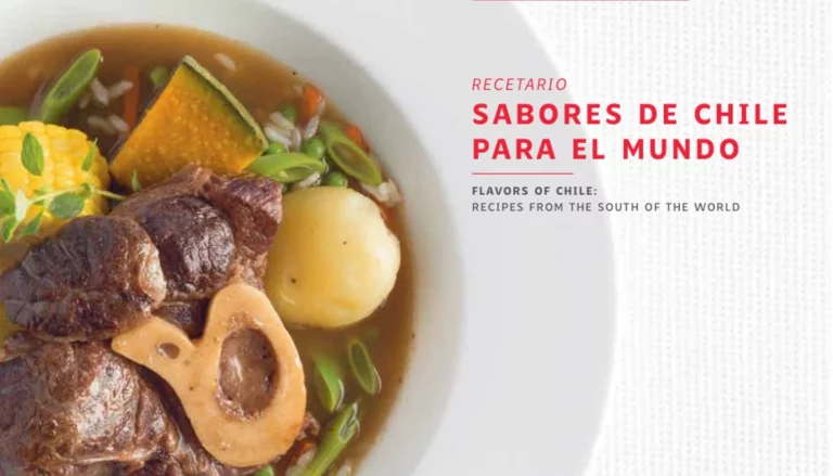Portada del libro de cocina gratuito: Recetario sabores de Chile para el mundo