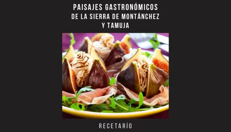 Portada del recetario de cocina gratuito: Recetario paisajes gastronómicos de la Sierra de Montánchez y Tamuja