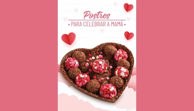 Portada del recetario de cocina gratuito: Postres para celebrar a mamá